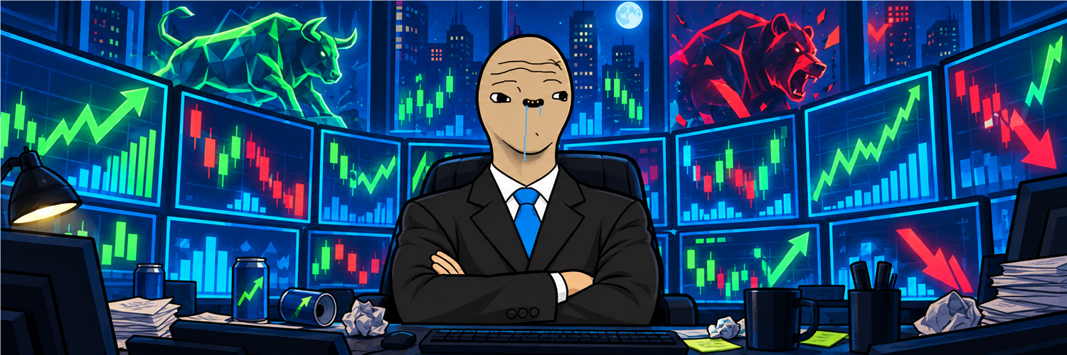 Returd Season trader surrounded by chaotic market screens
